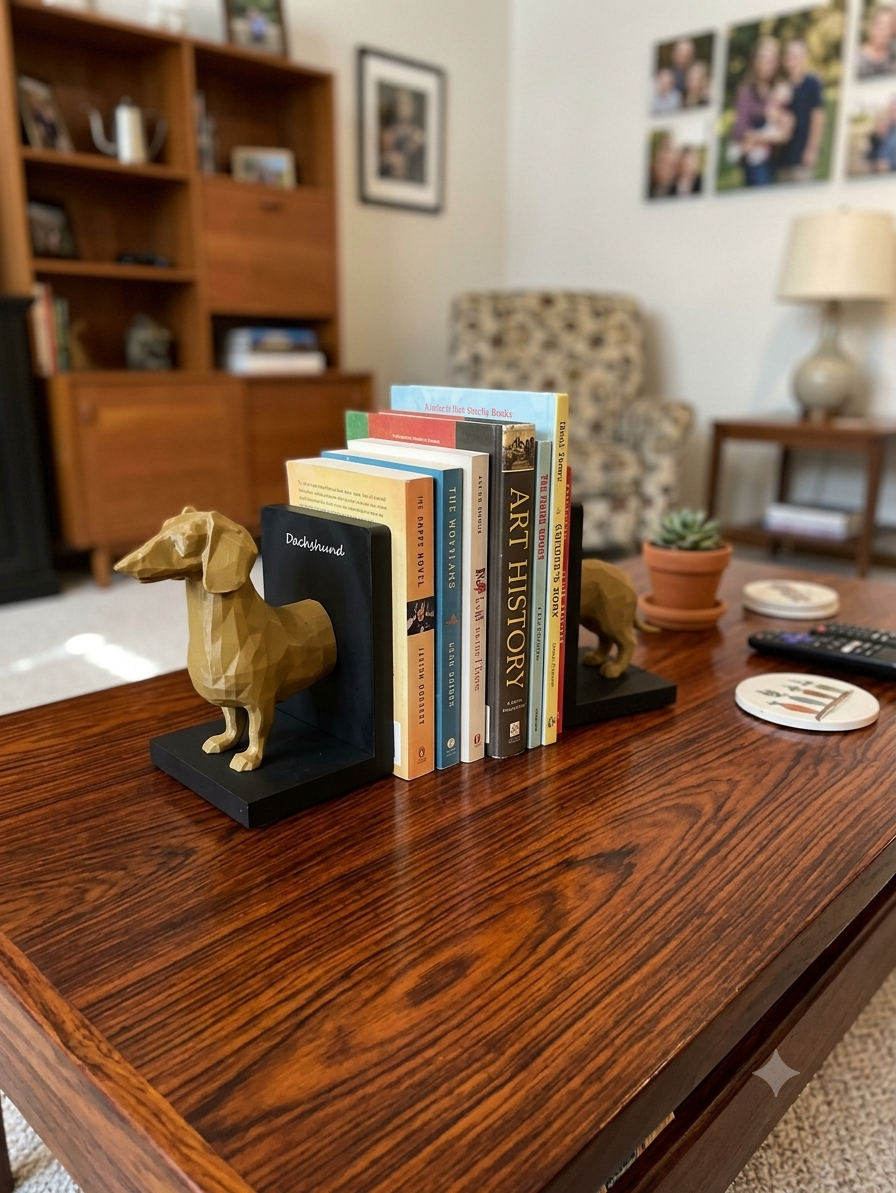 Multi-facet Dachshund Bookends