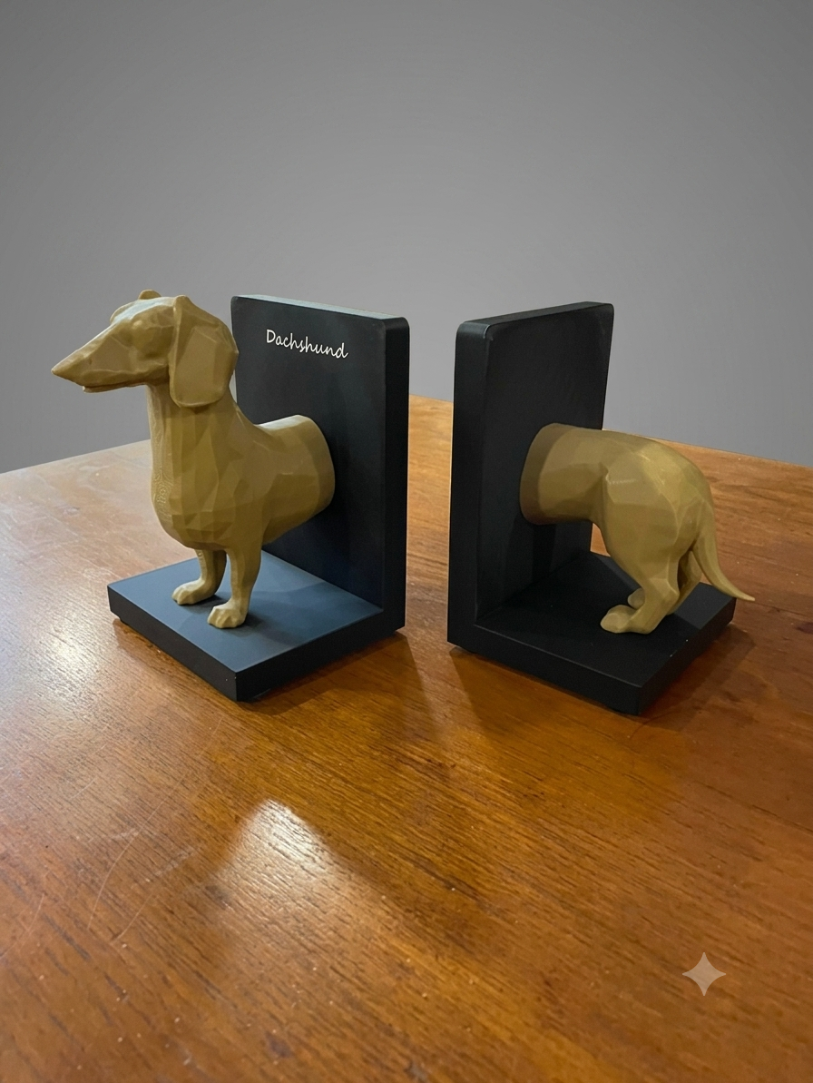 Multi-facet Dachshund Bookends