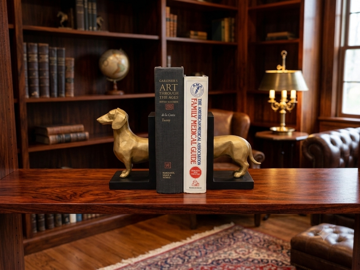 Multi-facet Dachshund Bookends