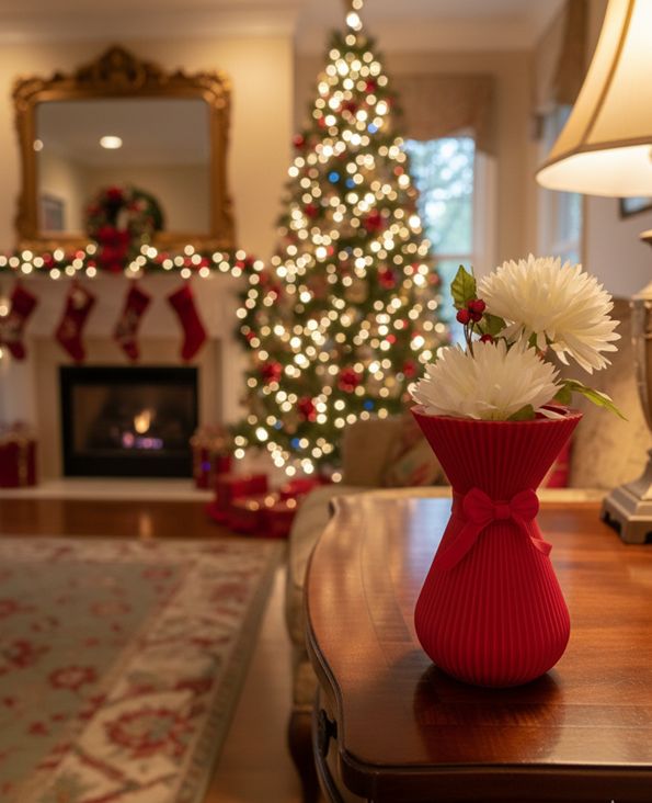 Christmas Vase with Bow